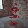 sculpture abstraite métal rouge