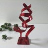 sculpture abstraite métal rouge