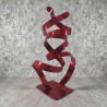 sculpture abstraite métal rouge