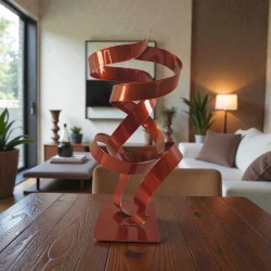 sculpture abstraite couleur cuivre