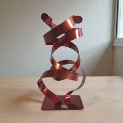 sculpture abstraite couleur cuivre