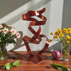 sculpture abstraite couleur cuivre