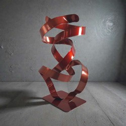 sculpture abstraite couleur cuivre