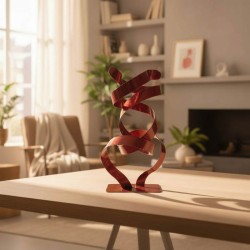 sculpture abstraite couleur cuivre