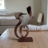 sculpture abstraite rouille