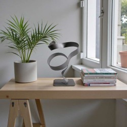 sculpture abstraite gris pailleté