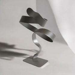sculpture abstraite gris pailleté