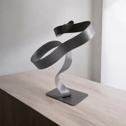 sculpture abstraite gris pailleté