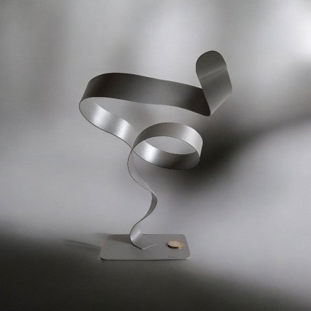 sculpture abstraite gris pailleté