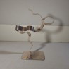 sculpture métal ruban torsadé chrome