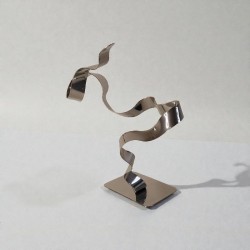 sculpture métal ruban torsadé chrome