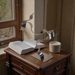 sculpture métal ruban torsadé chrome