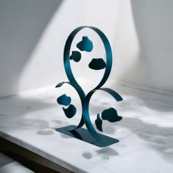 Création abstraite en métal fait main bleu turquoise