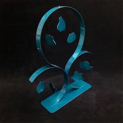 Création abstraite en métal fait main bleu turquoise