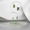Sculpture abstraite en métal fait main vert anis