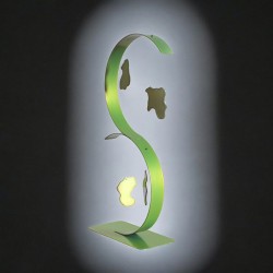 Sculpture abstraite en métal fait main vert anis