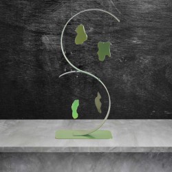 Sculpture abstraite en métal fait main vert anis