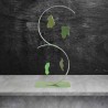 Sculpture abstraite en métal fait main vert anis