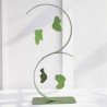 Sculpture abstraite en métal fait main vert anis