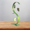 Sculpture abstraite en métal fait main vert anis