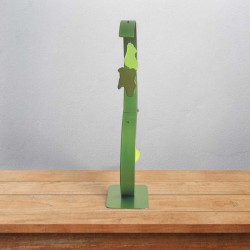 Sculpture abstraite en métal fait main vert anis