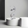 Sculpture abstraite en métal fait main gris chrome