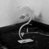 Sculpture abstraite en métal fait main gris chrome