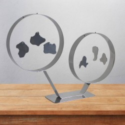 Objet décoratif fait main en métal chrome
