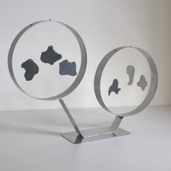 Objet décoratif fait main en métal chrome