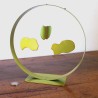 Sculpture abstraite métal vert anis