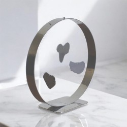 Sculpture abstraite métal chrome