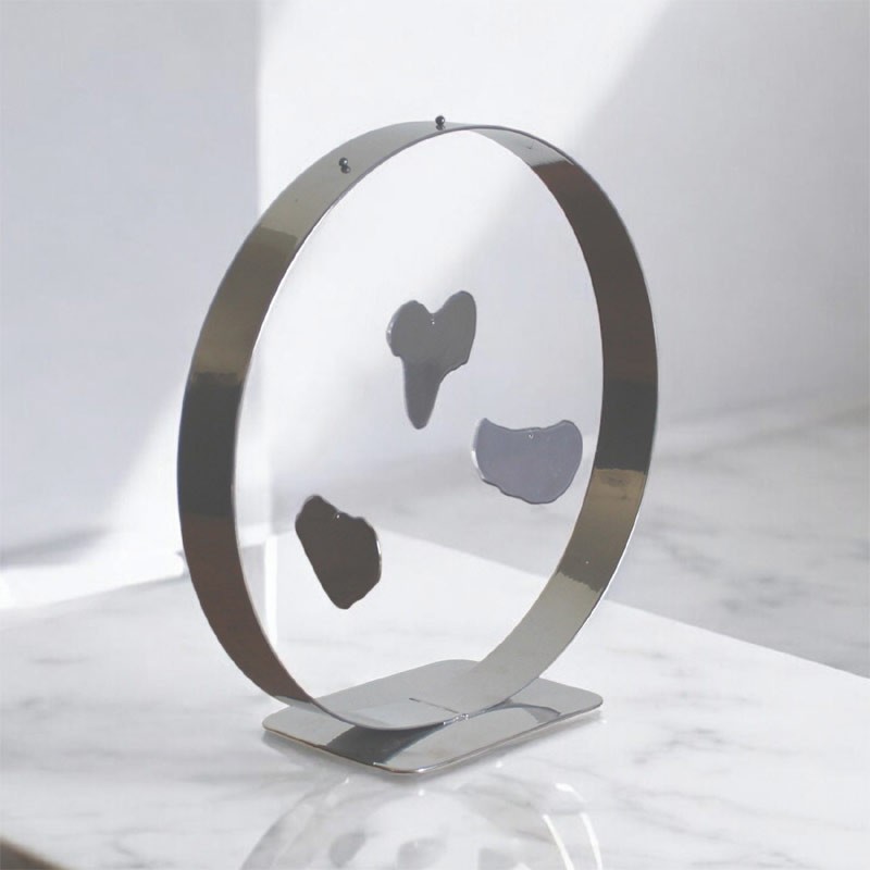 Sculpture abstraite métal chrome
