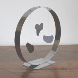 Sculpture abstraite métal chrome