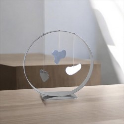Sculpture abstraite métal chrome