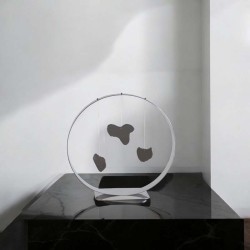 Sculpture abstraite métal chrome