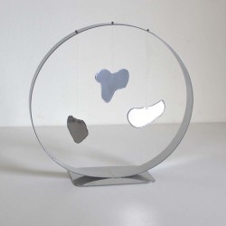 Sculpture abstraite métal chrome