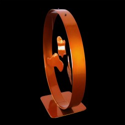 Sculpture abstraite métal orange