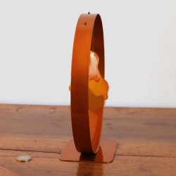 Sculpture abstraite métal orange