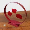 Sculpture abstraite métal rouge