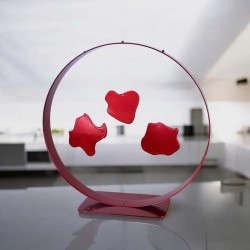 Sculpture abstraite métal rouge