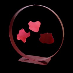 Sculpture abstraite métal rouge