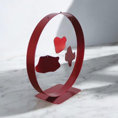 Sculpture abstraite métal rouge Sculpture abstraite métal rouge