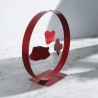 Sculpture abstraite métal rouge