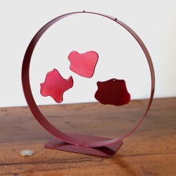 Sculpture abstraite métal rouge