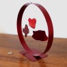 Sculpture abstraite métal rouge