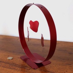 Sculpture abstraite métal rouge