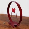 Sculpture abstraite métal rouge