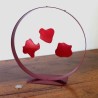 Sculpture abstraite métal rouge