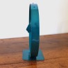 Sculpture abstraite métal bleu turquoise