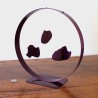 Sculpture abstraite métal violet